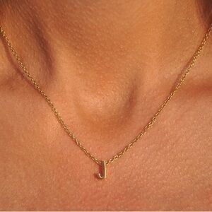 Gold “J” Initial Necklace